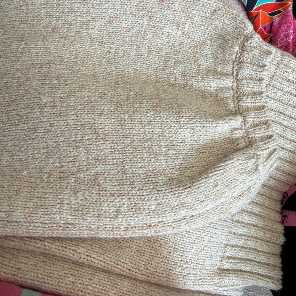 J.Crew Cream Crew Neck Balloon Sleeve Sweater (sz L) - Picture 6 of 6